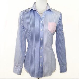 Brooks Brothers Pink and Blue Striped Button Down
